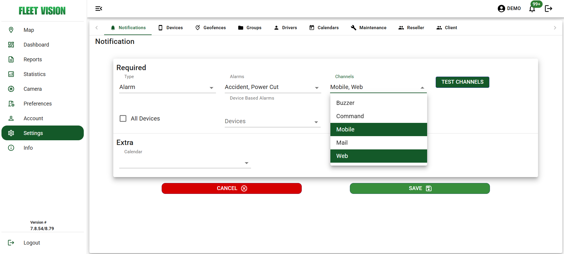 Notification Configuration Form